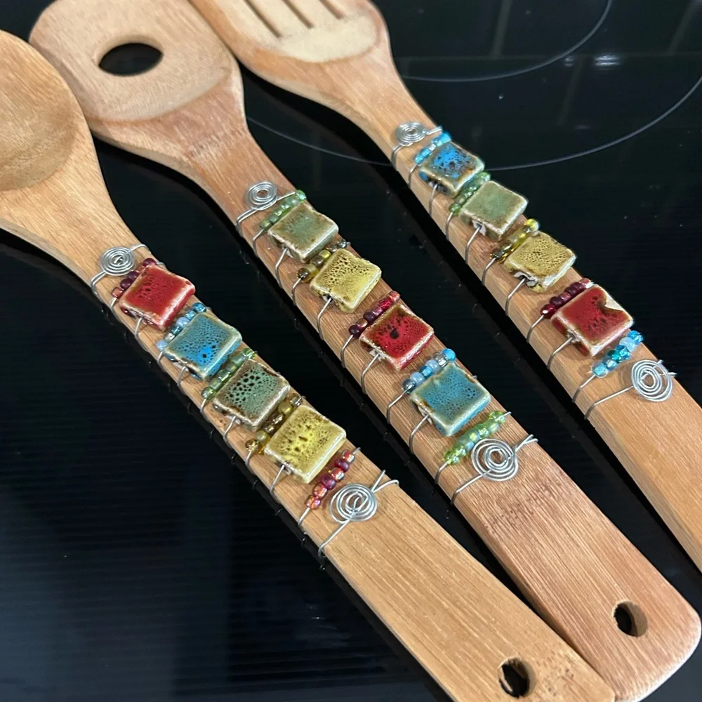 Colorful Bamboo Kitchen Utensils